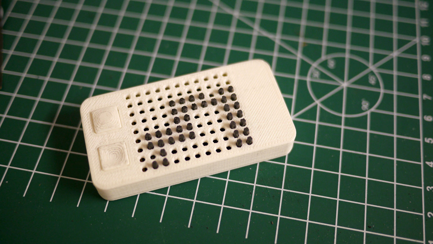 picture of the 3D printed prototype we use for user testing.